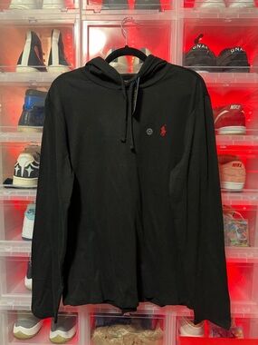 Polo by Ralph Lauren Black Hoodie with Red Pony Logo